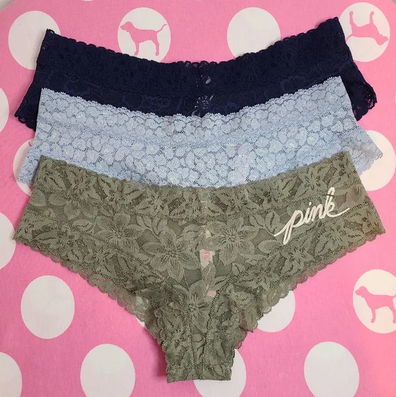 VS PINK 3pk Lace Cheeky Panties Size M - Picture 1 of 7